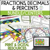 Fractions, Decimals, and Percents Activity Bundle | Math Centers