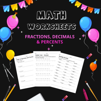 Fractions Decimals and Percents, Advanced Practice Practice Problems To ...