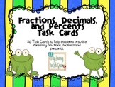 Fractions, Decimals and Percents Task Cards
