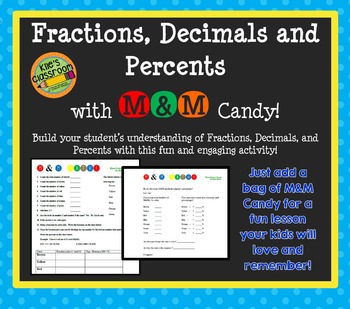 Preview of Fractions, Decimals, and Percents with M&Ms!