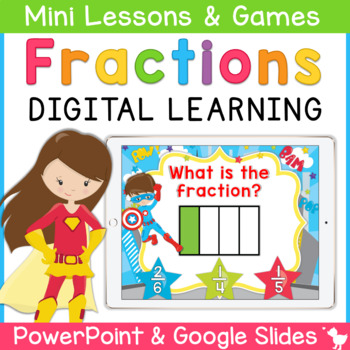 Preview of Digital Fractions Games  and Centers Bundle | Google Slides | PowerPoint