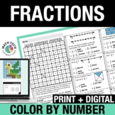 3rd Grade Fractions Color by Number - Comparing Fractions 