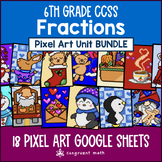 Fractions Pixel Art Unit BUNDLE | 6th Grade CCSS | Operati