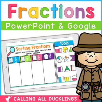 Preview of Fractions Digital Worksheets and Centers | Google Slides | PowerPoint