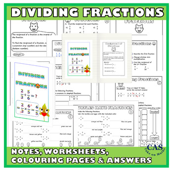 Preview of Fractions - Dividing Fractions Flipbook