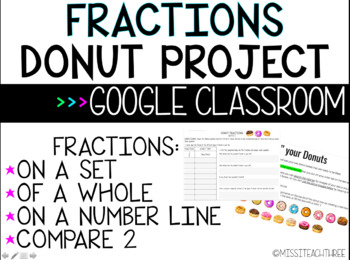 Preview of Fractions Donut Project - GOOGLE CLASSROOM, Distance Learning