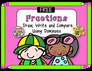 Preview of Fractions - Draw, Write, and Compare using Dominoes FREE