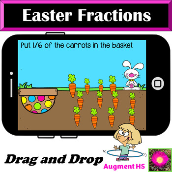 Preview of Fractions Easter Carrot Harvest drag and drop