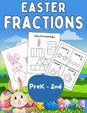 Fractions Easter Math spring seasonal worksheet for kinder