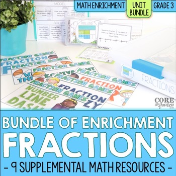 Preview of Fraction Enrichment Activities | 3rd Grade Math Workshop or Guided Math Bundle