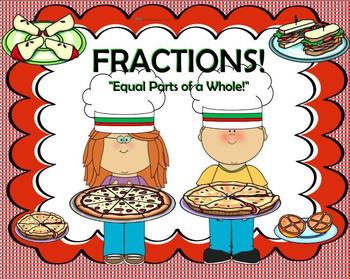 Preview of Fractions:  "Equal Parts of a Whole" SmartBoard Unit of Study