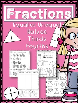 Preview of Fractions - Equal or Unequal, Halves, Thirds, Fourths 