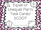 Fractions Equal or Unequal Parts Task Cards or SCOOT