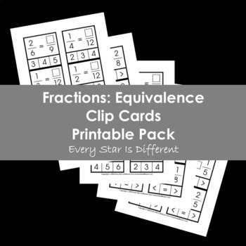 Preview of Fractions: Equivalence Printable Pack