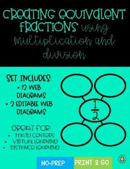 Preview of Equivalent Fractions Web Diagram Graphic Organizer FREEBIE