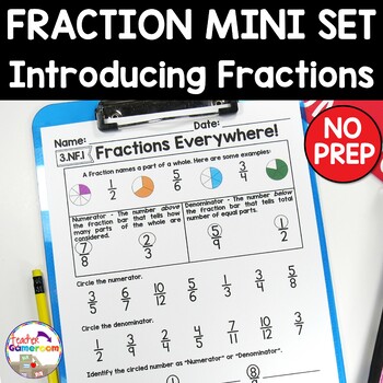 Preview of Fraction Mini Set - Introduction to Fractions Worksheet