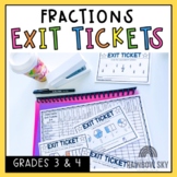 Fractions Exit Tickets | Math Exit Slips | Fractions test prep 
