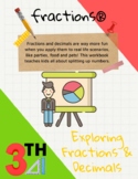 Fractions® Exploring Fractions & Decimals Workbook For 3th Grade.