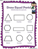 Fractions - Divide the Shapes in Equal Parts - Whole, Halv