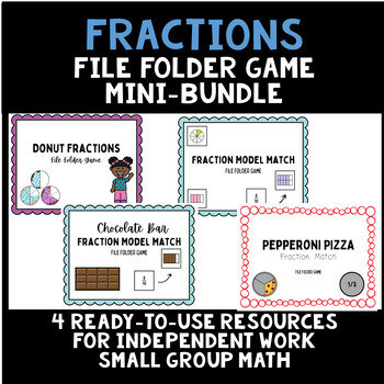Preview of Fractions File Folder Game MINI-BUNDLE for Autism/MD Units K-6