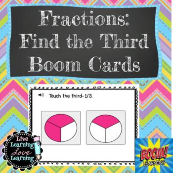 Preview of Fractions Find the Third | Boom Cards