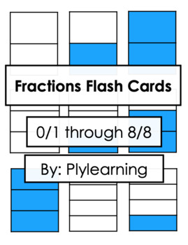 Preview of Fractions Flash Cards - Printable & Simple - Double-Sided