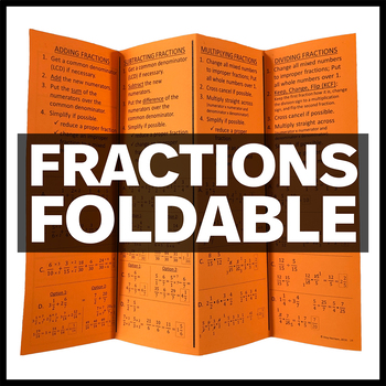 Preview of Fractions Foldable - Interactive Math Notebook Insert