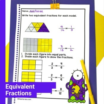 3rd grade fractions review equivalent fractions worksheets comparing