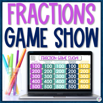 Preview of Fractions Game Show - Equivalent Fractions, Word Problems, Compare Fractions