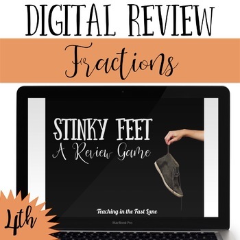 Preview of Fractions Review Game - Stinky Feet Math Activity for 4th Grade - Test Prep