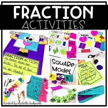 Preview of Fractions Games Activities Craft 1st Grade Math 2nd Grade Math