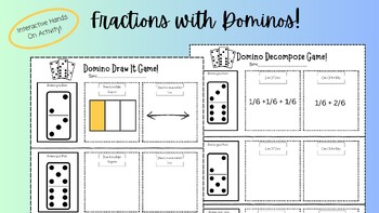 Preview of Fractions Games Bundle- Fractions on a number line- Decomposing Fractions