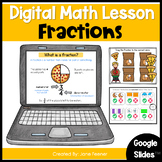Fractions Google Slides Math Lesson and digital Fraction activity