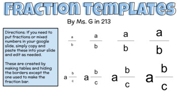 Preview of Fractions Google Slides Template