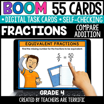 Preview of Fractions Grade 4 Set 1 Boom Cards - Digital