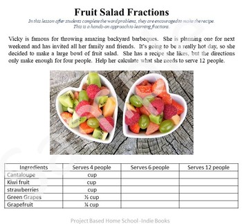 Preview of Fractions, Graphs, Word Problems and Cooking