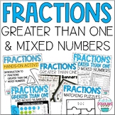 Fractions Greater Than One & Mixed Numbers BUNDLE 4th Grade