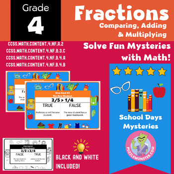 Preview of Fall Math Activities: 4th Grade Fractions