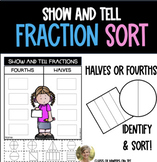 Fractions Halves & Fourths Partition Sort 1st Math: Florid