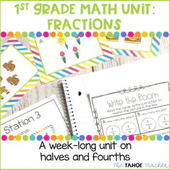 Preview of Fractions: Halves and Fourths | A 1st Grade Math Unit