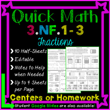 1 for fractions grade worksheets math 3rd Fractions or Centers Math Homework Grade for Fractions