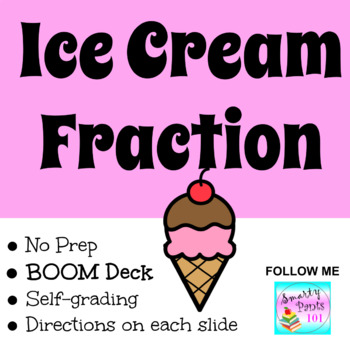 Preview of Fractions Ice Cream BOOM Deck Internet Activity   