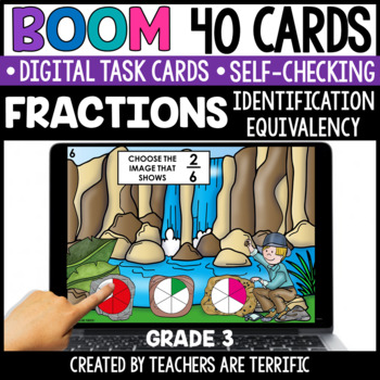 Preview of Fractions Identification Boom Cards Gr. 3 - Digital
