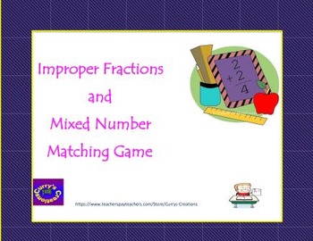 Preview of Fractions - Improper Fraction/Mixed Number Matching Game
