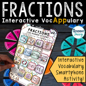 Preview of Fractions Activity | Interactive VocAPPulary™ - Math Vocabulary Activity