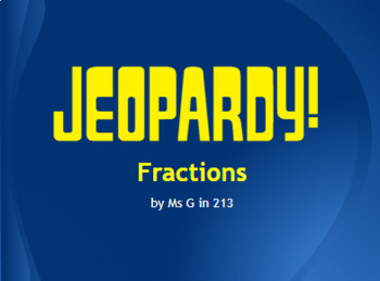 Preview of Fractions Jeopardy Game