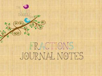 Preview of Fractions Journal Notes