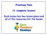 Fractions Lessons Bundle / Pack (11 Lessons for 1st to 2nd grade)