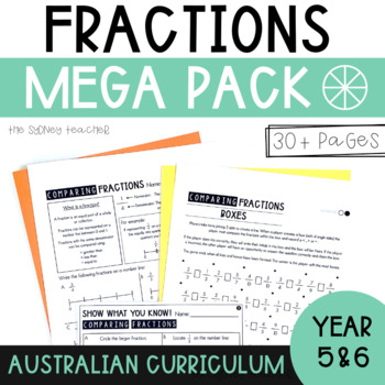 Preview of Fractions MEGA Pack! Over 30 pages of Australian Curriculum Aligned Activities!