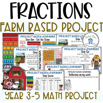 Preview of Fractions Make a Fraction Farm | Project Based Learning PBL